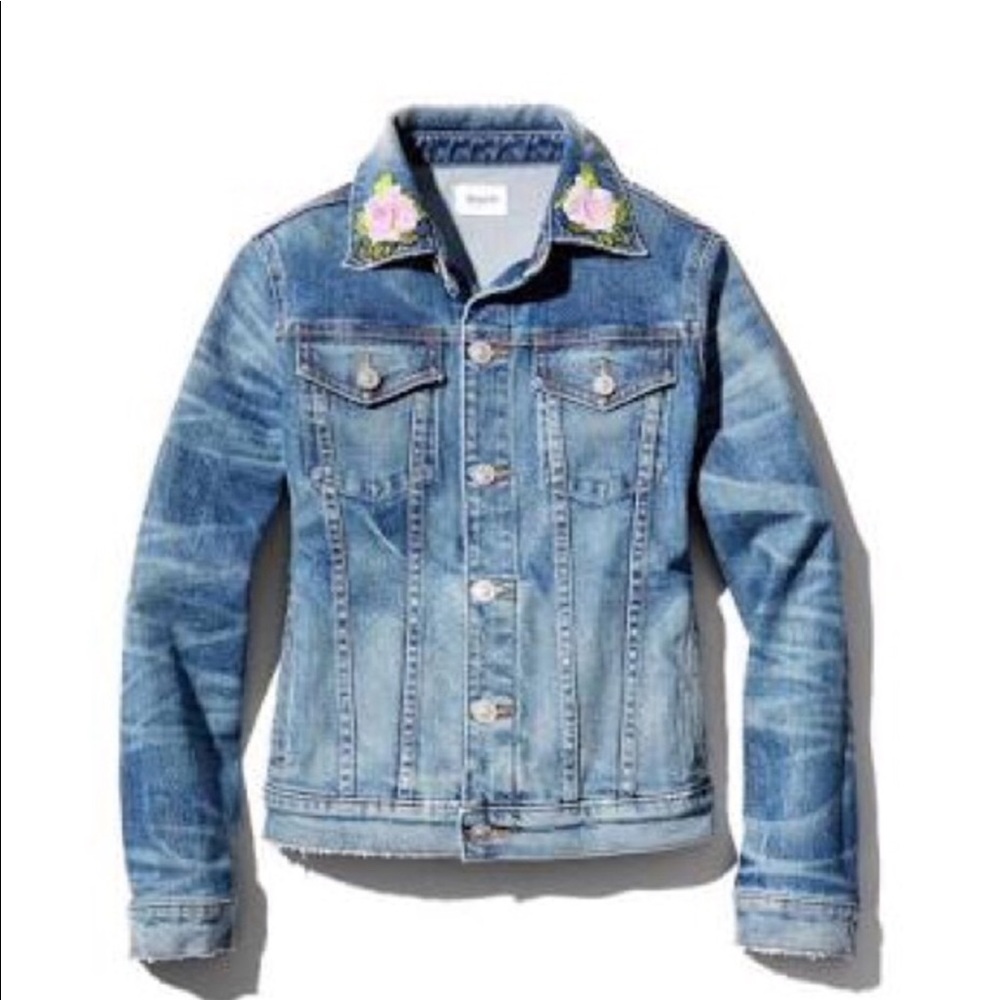 ⚡️FLASH SALE!✨ ✨NEW✨ Hudson 🌸 Floral Embroidered 🌺 Denim Jacket in size XS! - Picture 3 of 8